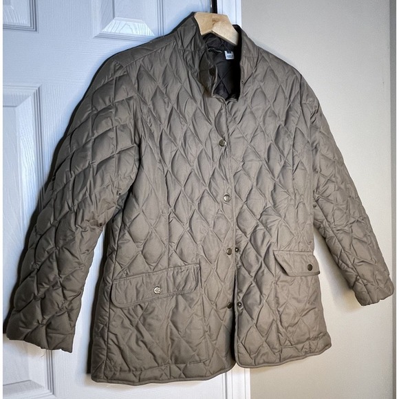Eddie Bauer Jacket Womens Large 550 Down Fill Quilted Snap Barn Chore Equestrian - Picture 1 of 5
